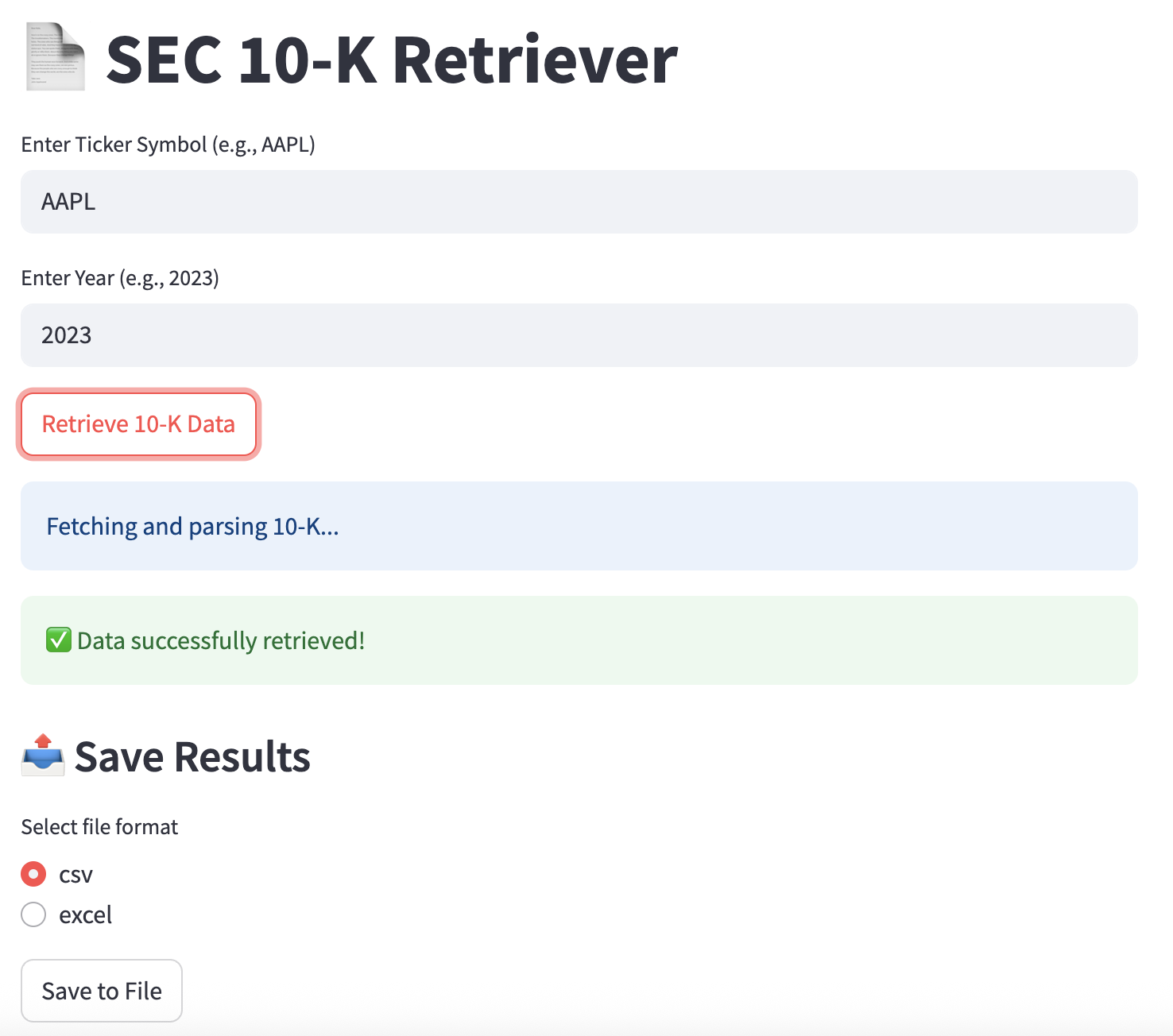 10-K Retriever preview